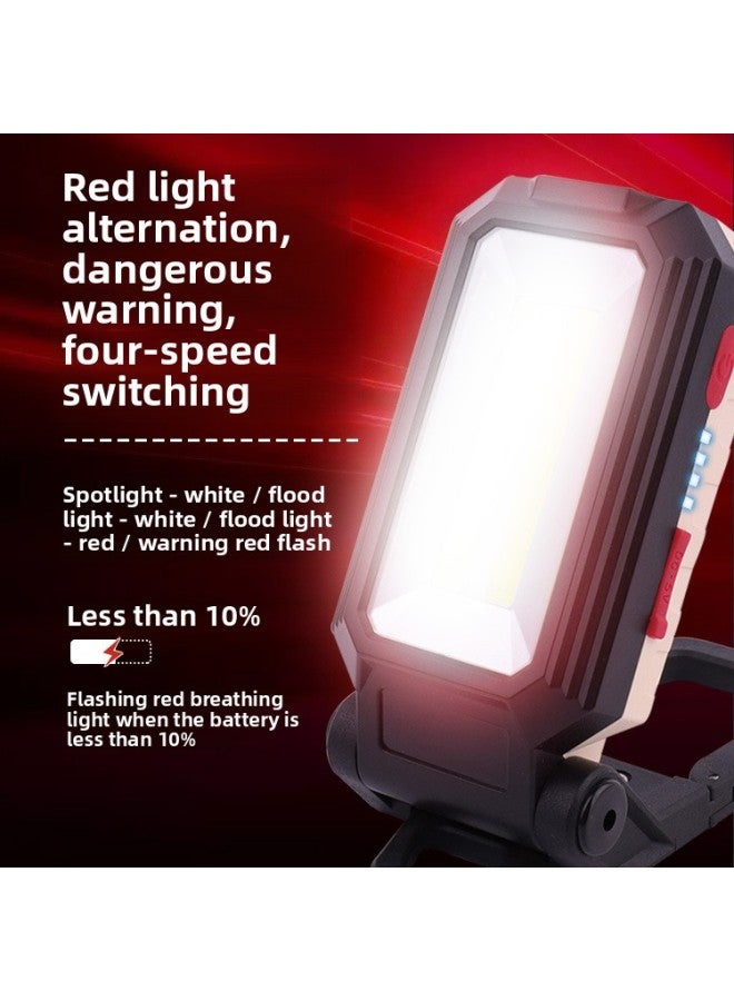 Loquat COB Work Light Strong Light Charging Hanging Buckle Car Inspection Light With Magnet LED Super Bright Folding Camping Light-Color: Double COB + T6 (with Hook + Magnet) - Image 3