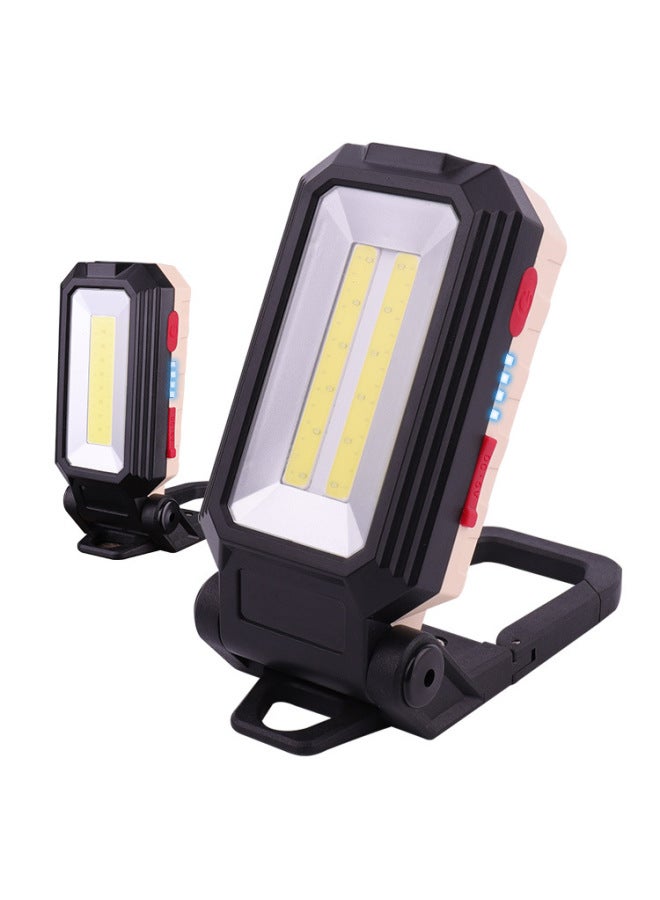 Loquat COB Work Light Strong Light Charging Hanging Buckle Car Inspection Light With Magnet LED Super Bright Folding Camping Light-Color: Double COB + T6 (with Hook + Magnet) - Image 5