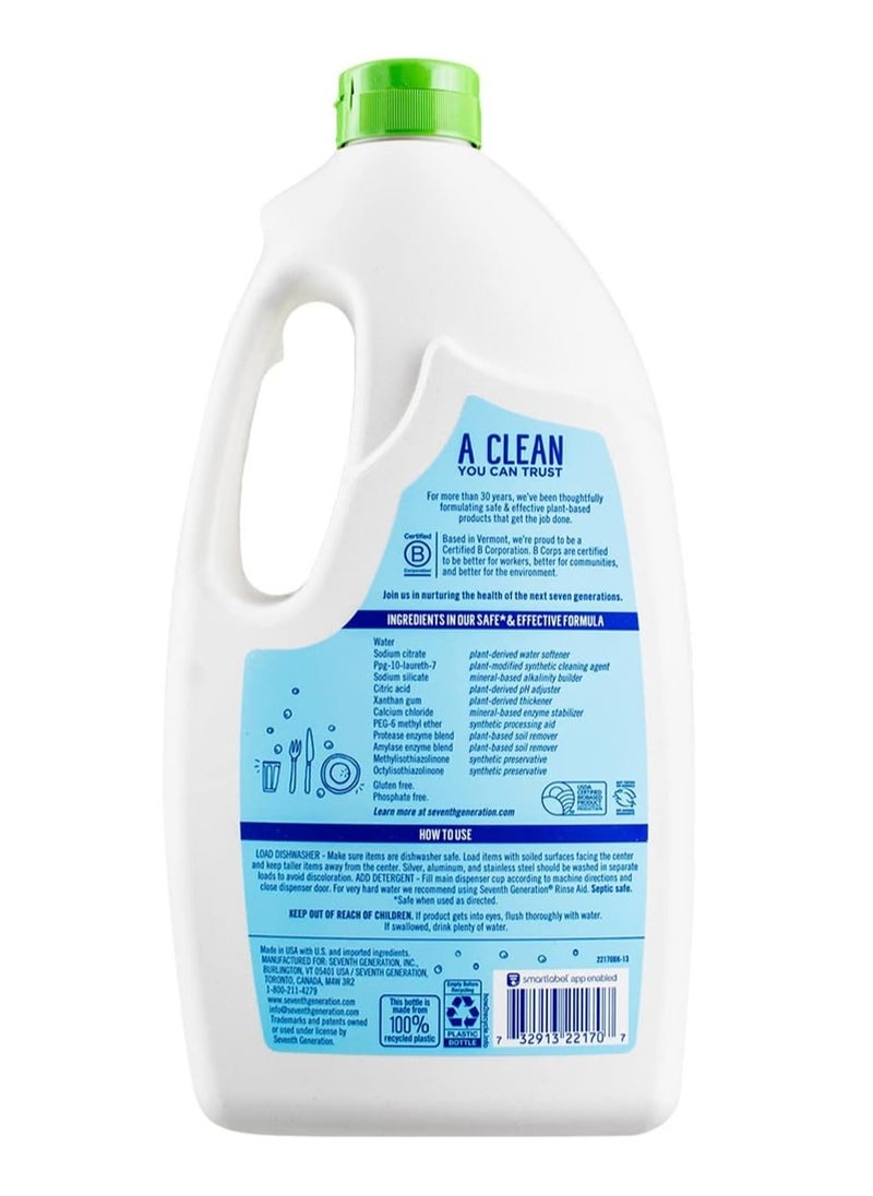 Seventh Generation Dishwasher Detergent Gel No Fragrances No Additives 42 oz 1.19 kg