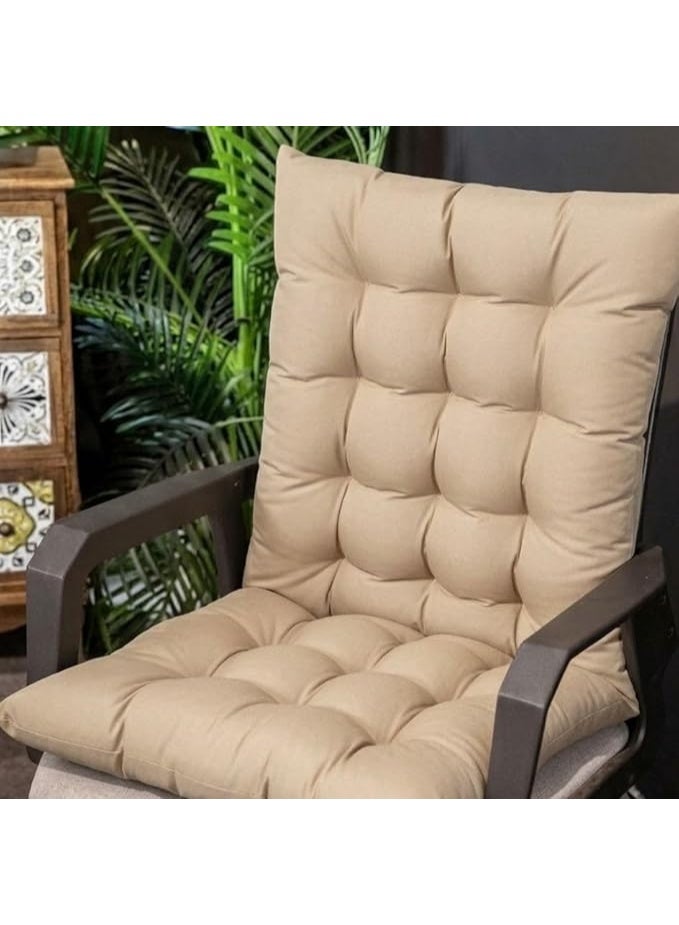 Padded chair cover 45x100 cm – comfortable cushion with a fixed back and base tie, high-density fiber filling and soft HR cotton fabric - Image 1