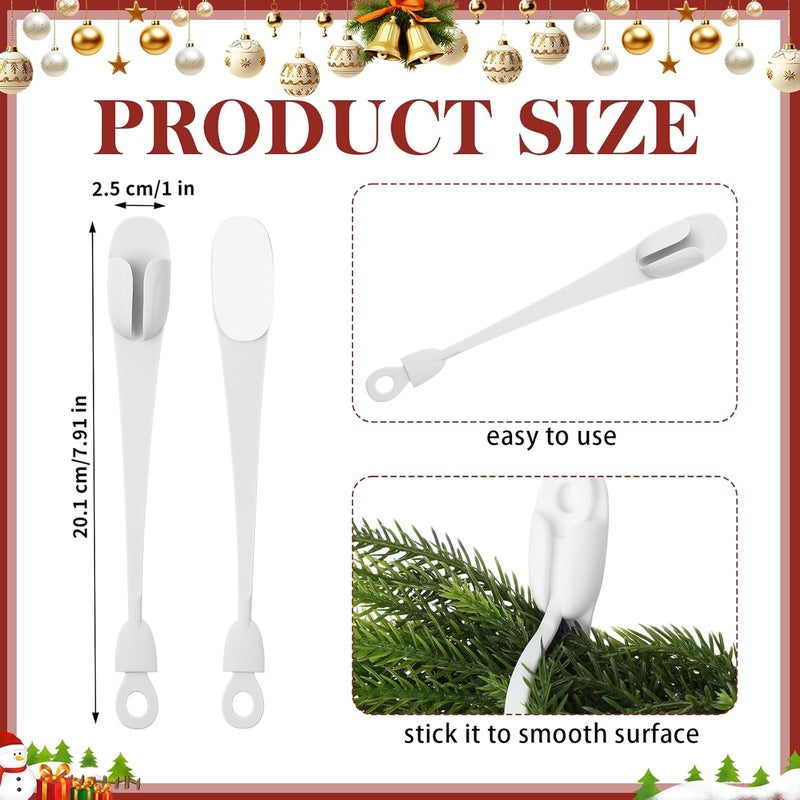 Fiada 12 Pcs Christmas Garland Hanger for Mantle Cord Bundlers Cord Organizer for Appliances, Self Adhesive Kitchen Sticky Silicone Holder Organizer for Christmas Wreath Fireplace(White) - Image 3