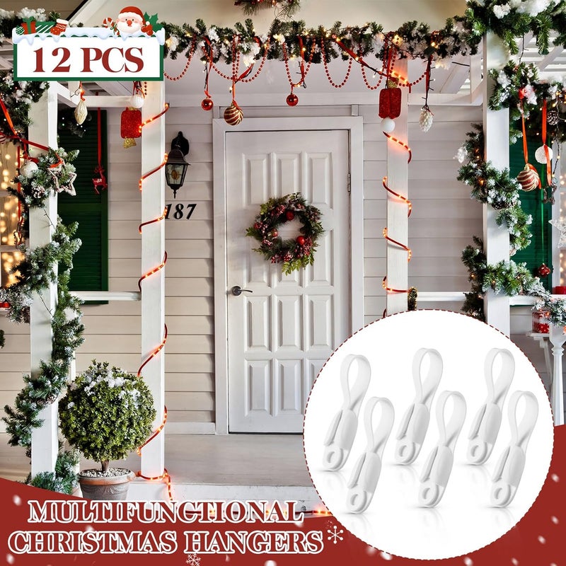Fiada 12 Pcs Christmas Garland Hanger for Mantle Cord Bundlers Cord Organizer for Appliances, Self Adhesive Kitchen Sticky Silicone Holder Organizer for Christmas Wreath Fireplace(White) - Image 5