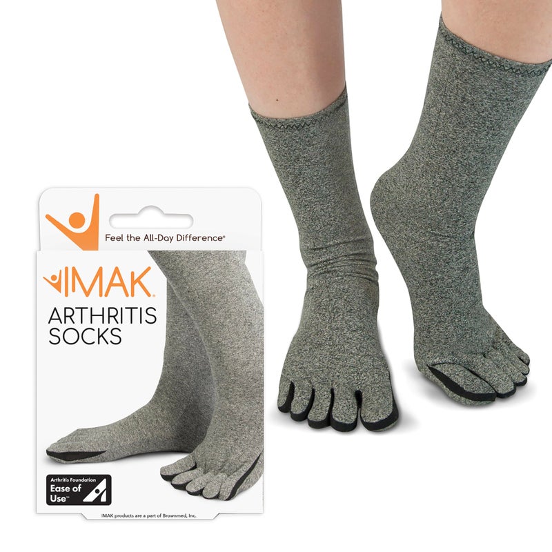 IMAK Compression Arthritis Socks Comfortable Compression Socks for Men Women Arthritis Circulation Support Socks Medium