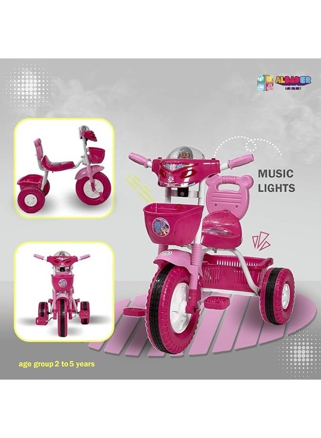 Single-Seat Plastic Tricycle Pink - Image 3