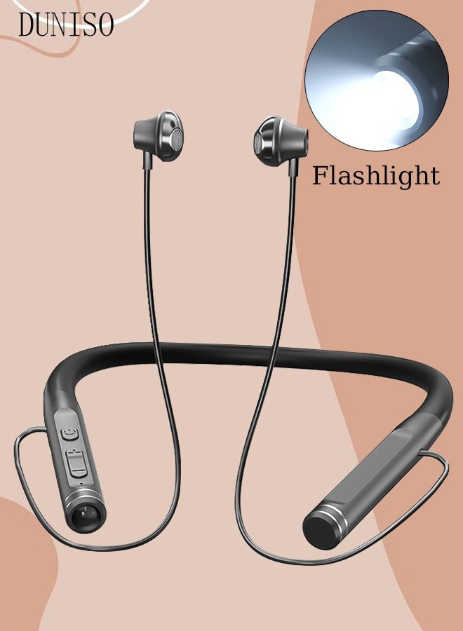 DUNISO Wireless Headphones Bluetooth 5.2 Open Ear Headphones with TF Card Slot and Flashlight Sweatproof Sport Headset for Running Cycling Driving Hiking  - Image 1