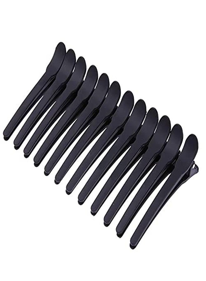Myynti Women Girls Professional Salon Hair Styling dressing Parlor Sectioning Clips -Set of 12 Pieces (Black) - Image 1