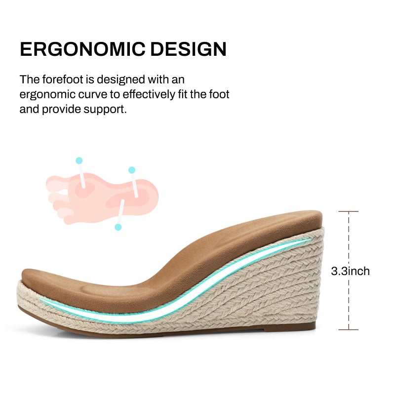 SHIBEVER Wedge Sandals for Women Dressy: Platform Summer 2026 Sandal Size 9 - Comfortable Espadrille Ladies Nude Casual Shoes - Image 4