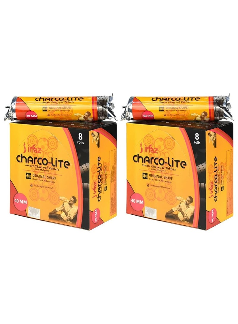 irfaz Pack of 2 - 160-Piece Quick Ignite Bakhoor Charcoal Tablets – 40MM for Fast & Even Burning  - Image 1