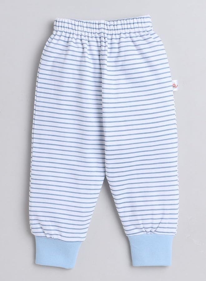 BUMZEE Sky Blue & White Full Length Boys Pyjamas Pack of 4 Age - 12-18 Months (Peb8825D-sbl.wht) - Image 2