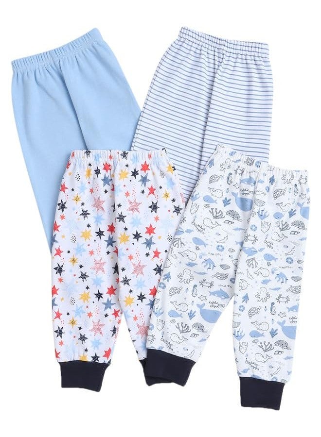 BUMZEE Sky Blue & White Full Length Boys Pyjamas Pack of 4 Age - 12-18 Months (Peb8825D-sbl.wht) - Image 1