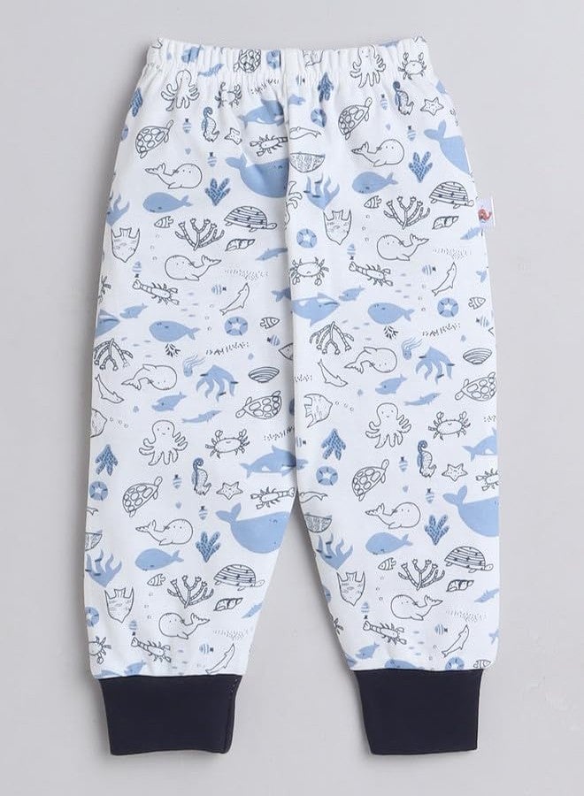 BUMZEE Sky Blue & White Full Length Boys Pyjamas Pack of 4 Age - 12-18 Months (Peb8825D-sbl.wht) - Image 5