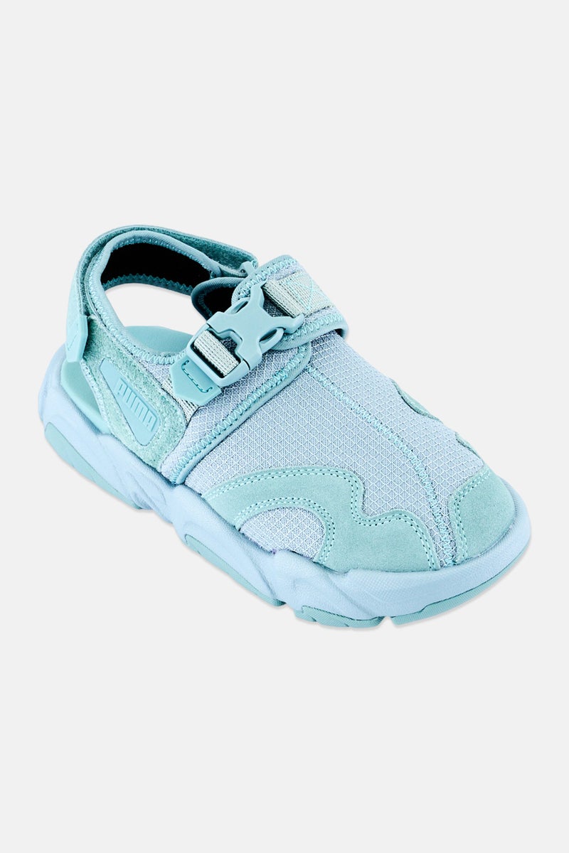 PUMA Kids Boy TS-01 Tonal Velcro Closure Sandals, Green - Image 1