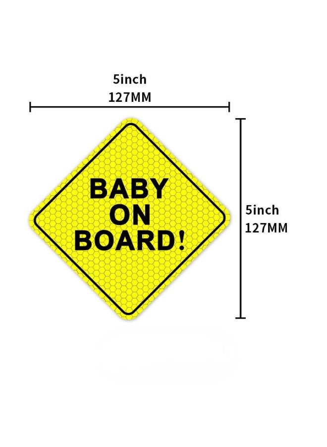 Magnetic Car Logo Stickers (Baby in Car), Reflective, Removable, Reusable, for Cars SUVs Truckers (Size 127mm x 127mm) - Image 1