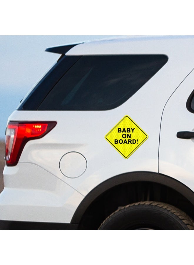 Magnetic Car Logo Stickers (Baby in Car), Reflective, Removable, Reusable, for Cars SUVs Truckers (Size 127mm x 127mm) - Image 3