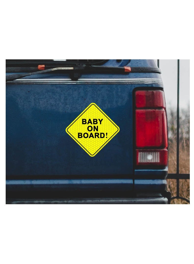 Magnetic Car Logo Stickers (Baby in Car), Reflective, Removable, Reusable, for Cars SUVs Truckers (Size 127mm x 127mm) - Image 2