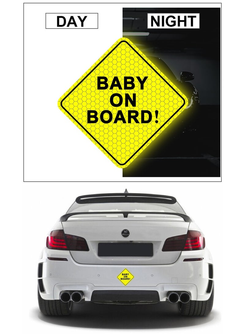 Magnetic Car Logo Stickers (Baby in Car), Reflective, Removable, Reusable, for Cars SUVs Truckers (Size 127mm x 127mm) - Image 4