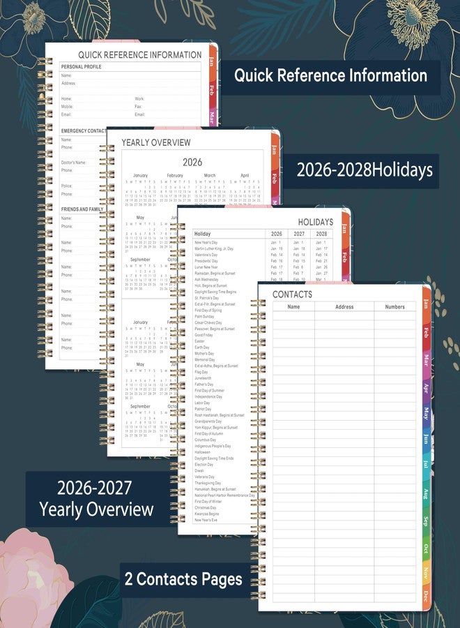 Indeme مخطط عام 2026 - مخطط أسبوعي وشهري لعام 2026، من يناير 2026 إلى ديسمبر 2026، مخطط تقويم بعلامات تبويب شهرية، 6.4 بوصة × 8.5 بوصة، تجليد حلزوني مزدوج، ورق سميك، جيب داخلي، عطلات - Image 5