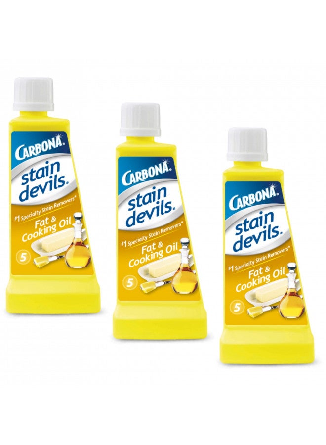 CARBONA Carbona Stain Devils® #5 - Fat & Cooking Oil | Professional Strength Laundry Stain Remover | Multi-Fabric Cleaner | Safe Formula | 1.7 Fl Oz, 3 Pack  - Image 1