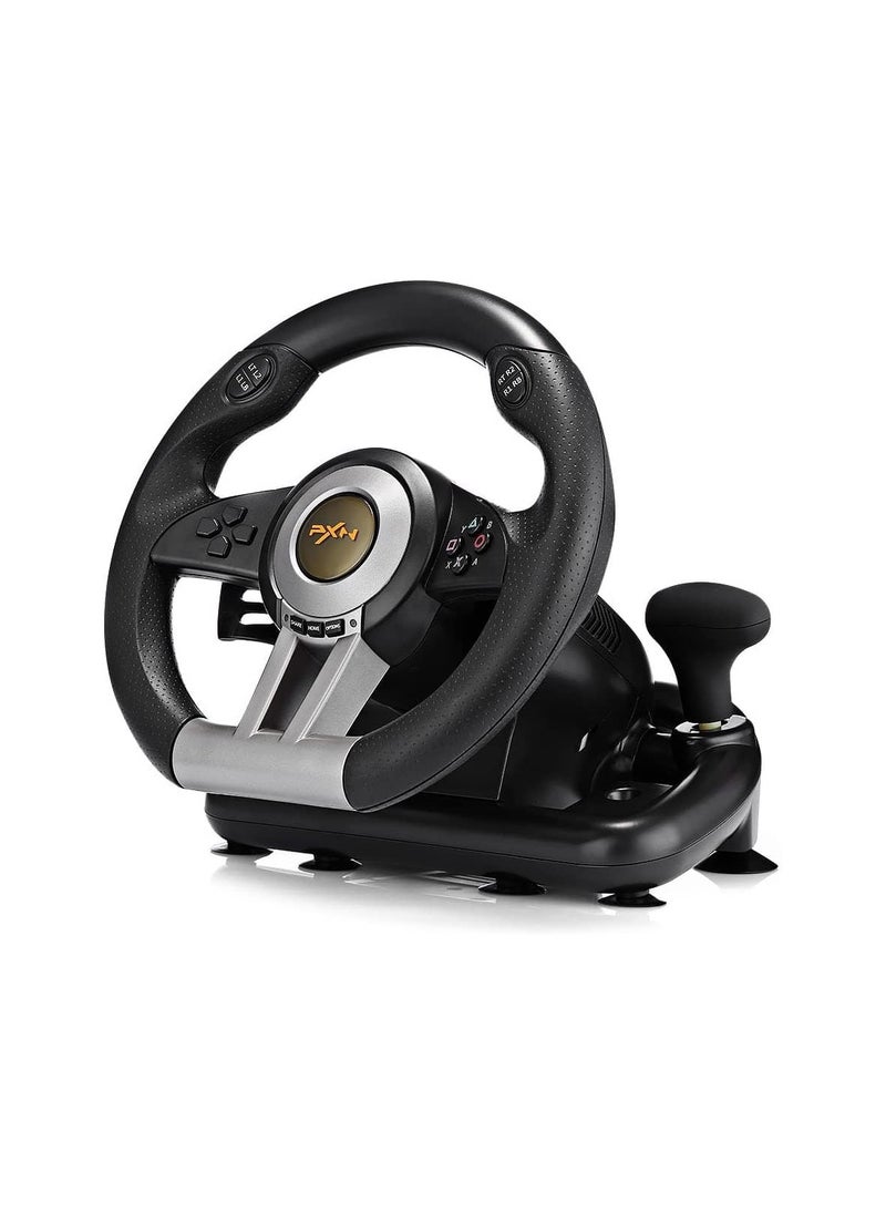 Generic - PXN V3 PRO Racing Wheel – High-Performance Gaming Steering Wheel with Pedals & Vibration Feedback, 180° Rotation, Multi-Platform Compatibility for PC, PS4, Xbox, and Switch - Image 1