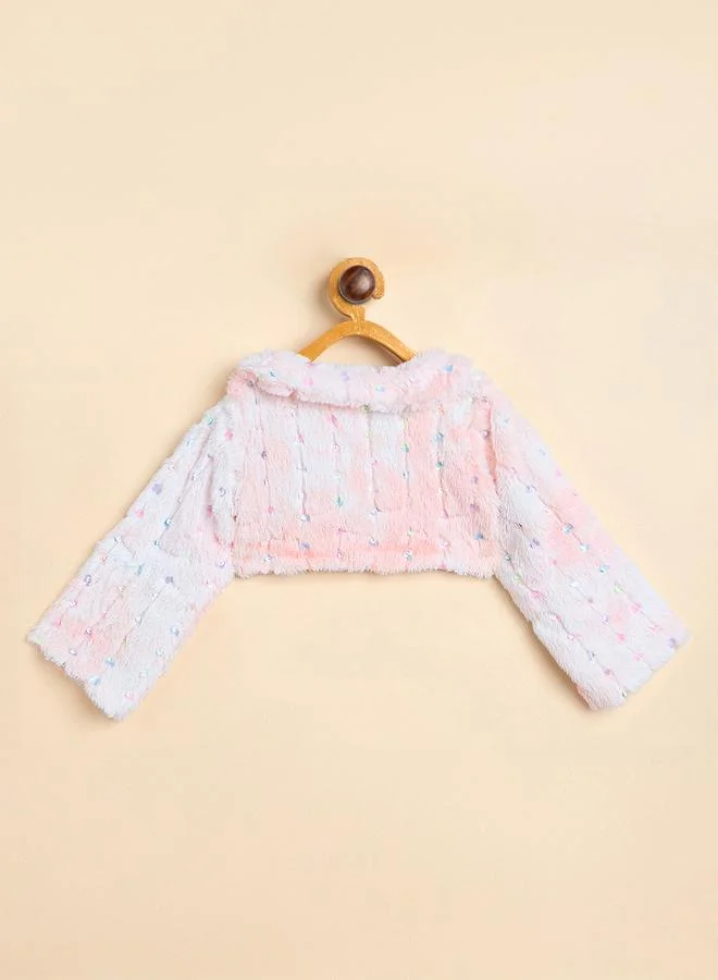 Stylo Bug Girls Pink Faux Fur Bolero Shrug