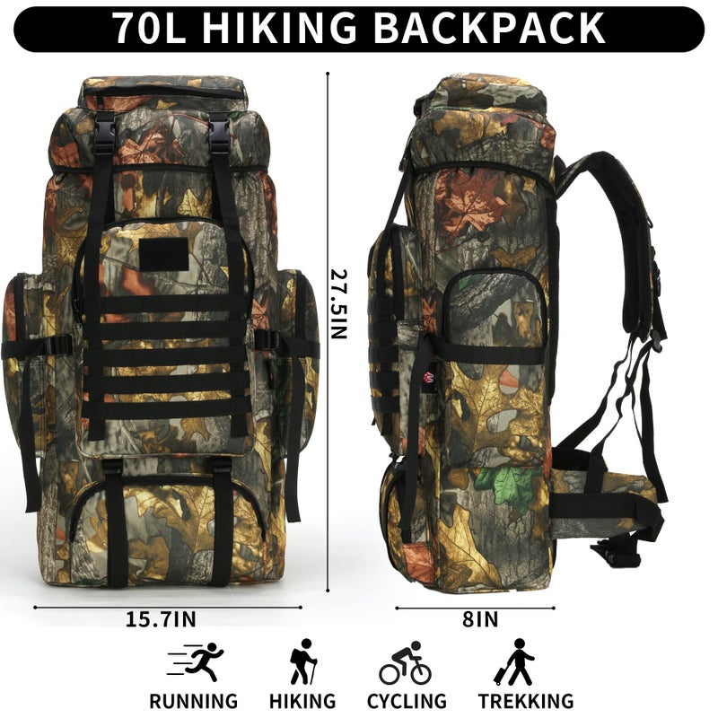 W WINTMING Hiking Backpack for Men 70L/100L Camping Backpack Military Rucksack Molle 3 Days Assault Pack for Climbing - Image 2