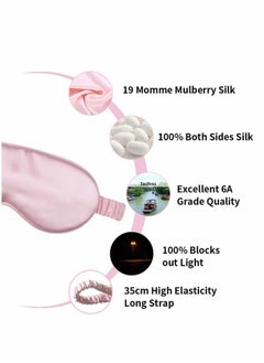 Generic Sleep Mask, Silk Eye Mask for Sleeping Women/Men/Girls, Both Sides 100% Pure Mulberry Silk Blackout Anti-Allergy Blindfold with Elastic Strap for Full Night's Sleep, Travel and Nap (Pink)  - Image 4