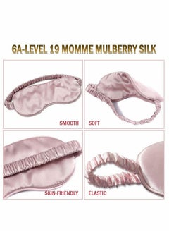 Generic Sleep Mask, Silk Eye Mask for Sleeping Women/Men/Girls, Both Sides 100% Pure Mulberry Silk Blackout Anti-Allergy Blindfold with Elastic Strap for Full Night's Sleep, Travel and Nap (Pink)  - Image 5