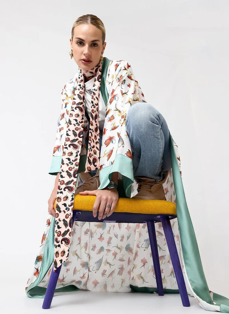 Janara Jones  Fishing Flies Satin Abaya Kaftan for Women | Best Price UAE