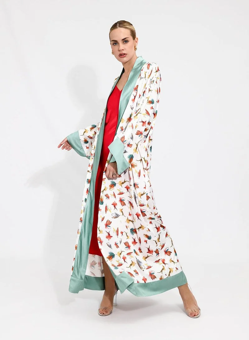 Janara Jones  Fishing Flies Satin Abaya Kaftan for Women | Best Price UAE