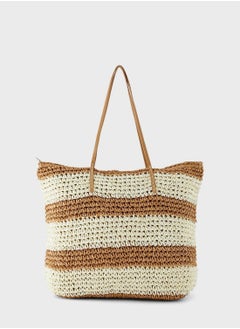 Women Straw Woven Tote Large Beach Handmade Weaving Shoulder Bag Purse Straw Handbag