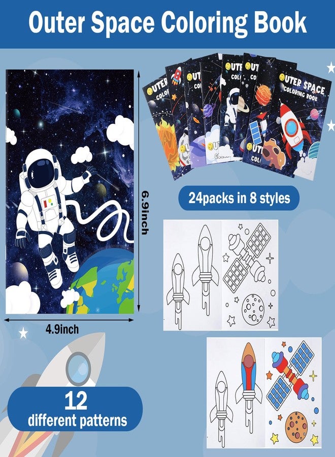 Faccito 24 Pieces Space Coloring Books Bulk for Kids Space Mini Coloring Books Solar System Party Favors for Astronaut Galaxy Birthday Goodie Bags Stuffers Classroom Back to School Activities - Image 2