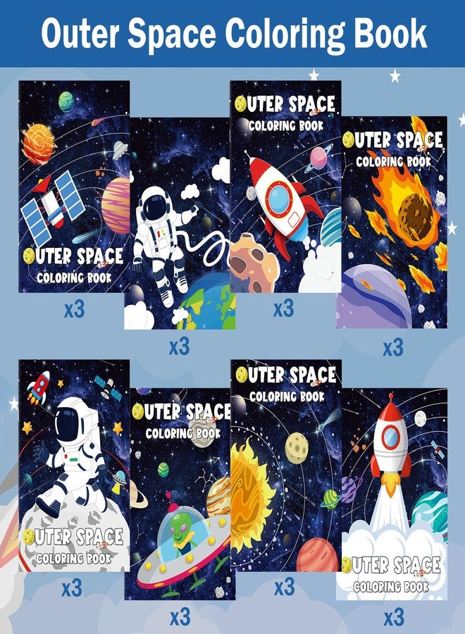 Faccito 24 Pieces Space Coloring Books Bulk for Kids Space Mini Coloring Books Solar System Party Favors for Astronaut Galaxy Birthday Goodie Bags Stuffers Classroom Back to School Activities - Image 3