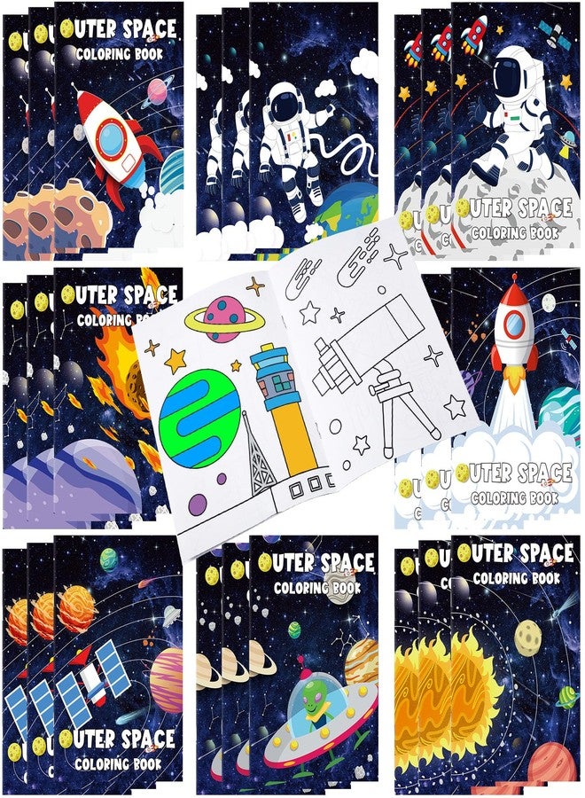 Faccito 24 Pieces Space Coloring Books Bulk for Kids Space Mini Coloring Books Solar System Party Favors for Astronaut Galaxy Birthday Goodie Bags Stuffers Classroom Back to School Activities - Image 1