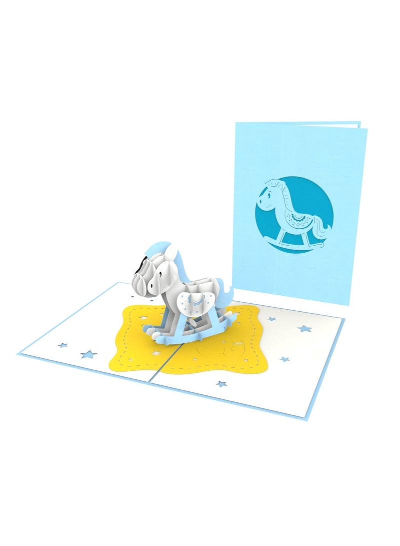 Rocking Horse (boy) Pop Up Card / 3D Greeting Cards  - Image 1