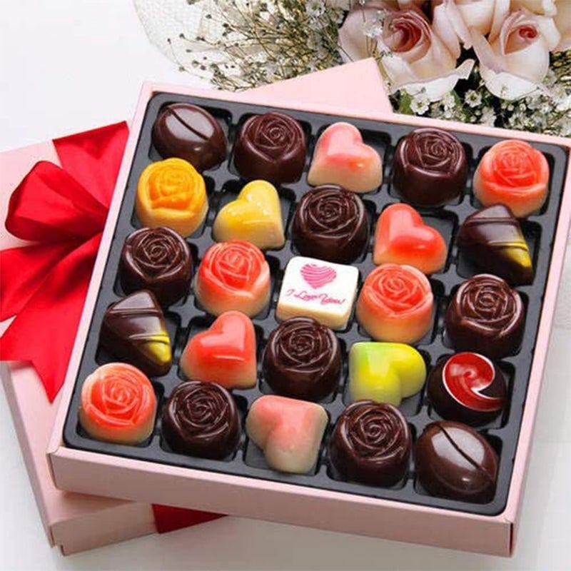 Bamutu Rose Flower Shaped Silicone Chocolate Molds 2PCS-15Cavity Flower Non-Stick Candy Silicone Mould Ice Cube Molds Tray Cake Decoration Party&Wedding Gift - Image 5