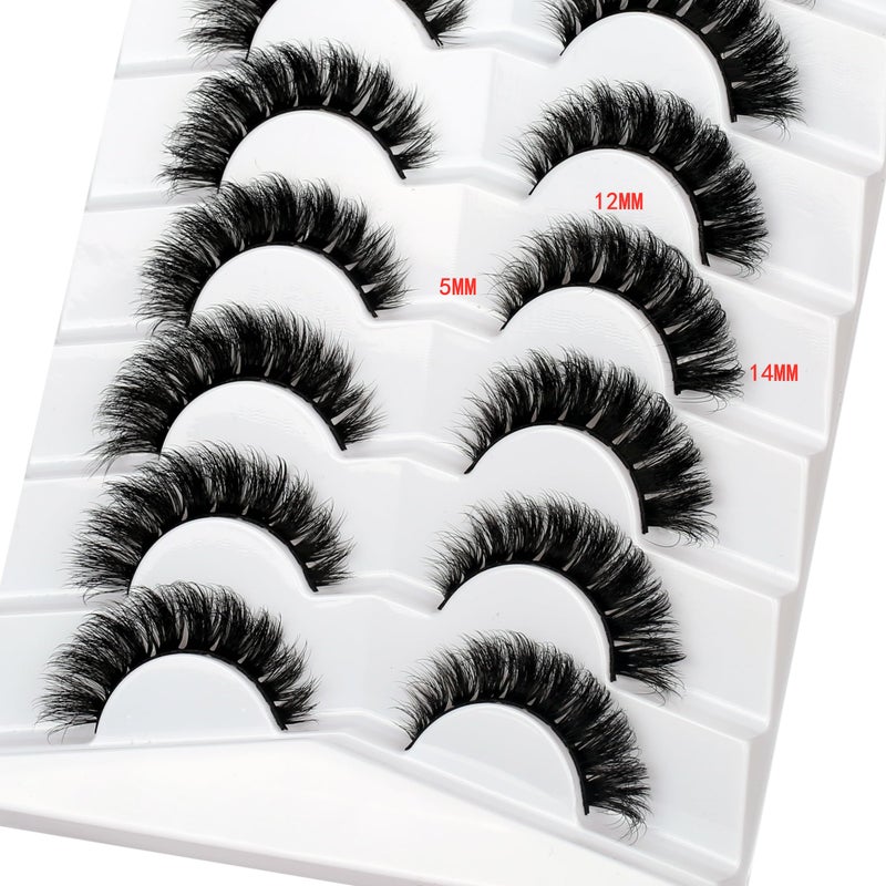 Pooplunch False Eyelashes Natural Volume Cat Eye Cluster Extensions Look Wispy Short Flared Fake Eyelash Faux Mink Lashes Strips 7 Pairs Pack - Image 2