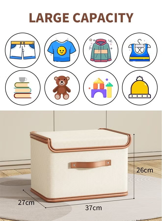 Rock Pow 2-Packs Clothes Drawer Organizer with Cover, Wardrobe Clothes Organizer,Foldable Storage Boxes for Shelves, Foldable Closet Organizer Bins Storage Containers for Organizing Clothing Jeans Toys Book Shelves - Image 5