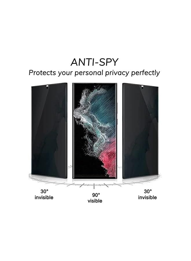 PROMASS [2-Pack] Privacy Screen Protector for Galaxy S23 Ultra 5G, Anti-Spy 3D Curve Edge 9H Hardness Tempered Glass Screen Protectors (Galaxy S23 Ultra) - Image 4