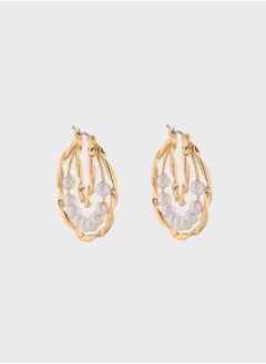ELLA Pearl Hoop Earrings  - Image 1