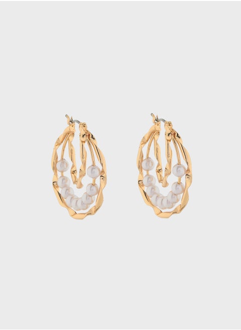 Pearl Hoop Earrings