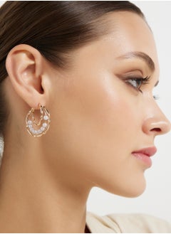 ELLA Pearl Hoop Earrings  - Image 3