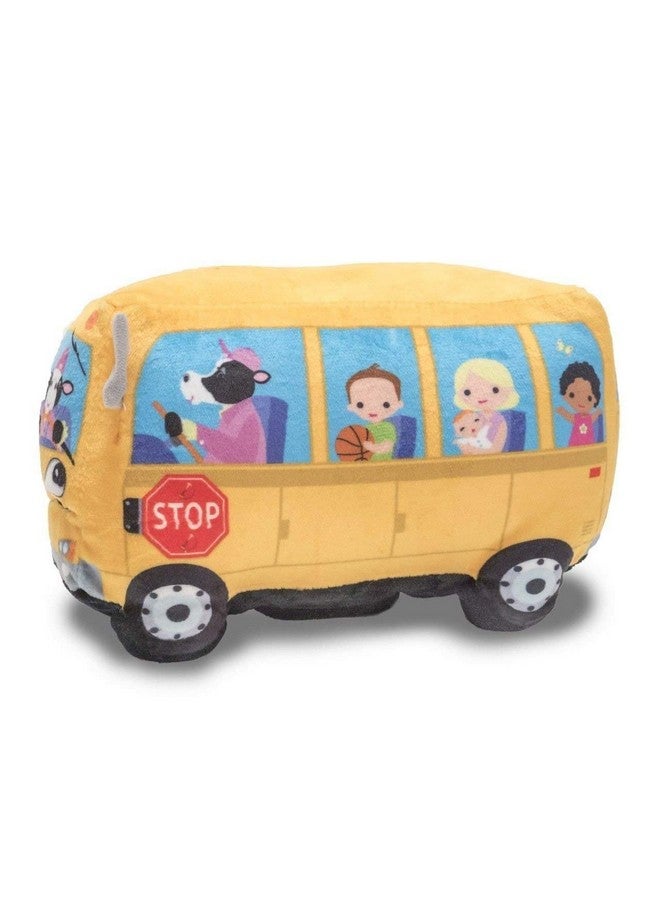 Cuddle Barn | Wheelie 8" School Bus Singing Stuffed Animal Plush Toy | Mouth Moves And Eyes Light Up | Sings Wheels On The Bus  - Image 2