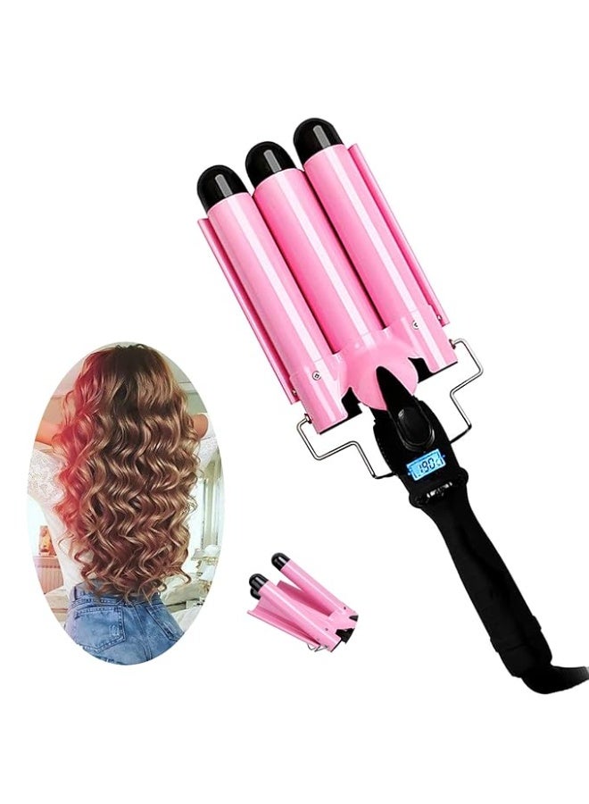 3 Barrel Hair Waver Curling Iron Wand with Adjustable Temperature and Ceramic Coating - Image 1