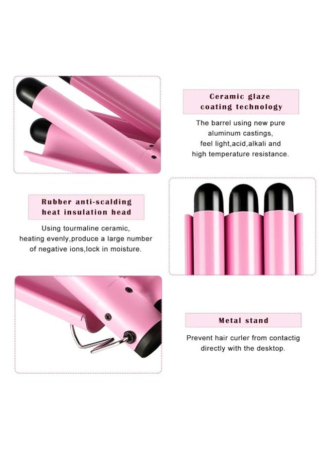 3 Barrel Hair Waver Curling Iron Wand with Adjustable Temperature and Ceramic Coating - Image 3