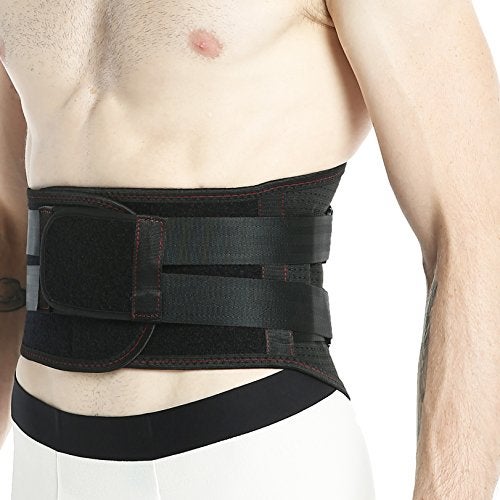 NeoTech Care حزام دعم الظهر NeoTech Care - قابل للتنفس وقابل للتعديل - دعامة أسفل الظهر مع أحزمة ضغط مزدوجة (أسود، مقاس S) - Image 1