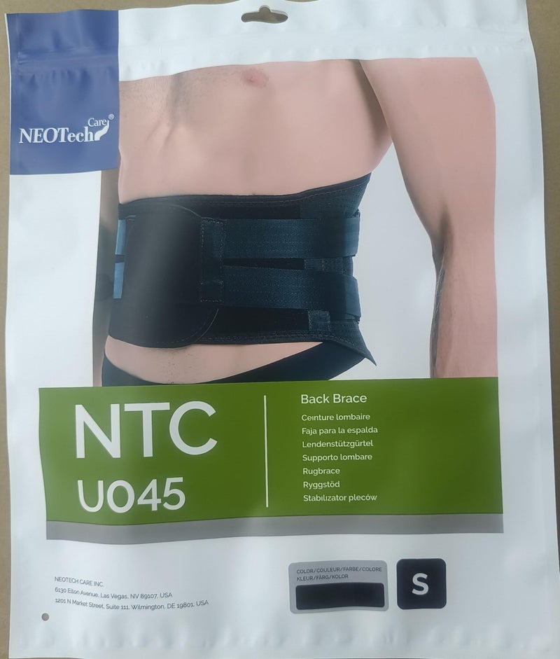 NeoTech Care حزام دعم الظهر NeoTech Care - قابل للتنفس وقابل للتعديل - دعامة أسفل الظهر مع أحزمة ضغط مزدوجة (أسود، مقاس S) - Image 5