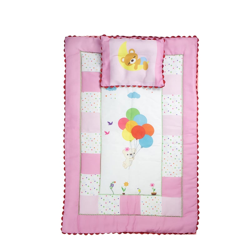PIMSA Cotton Baby Quilt Godadi for Toddlers with Dry-Sheet Ballon Print Pink Color - Image 1