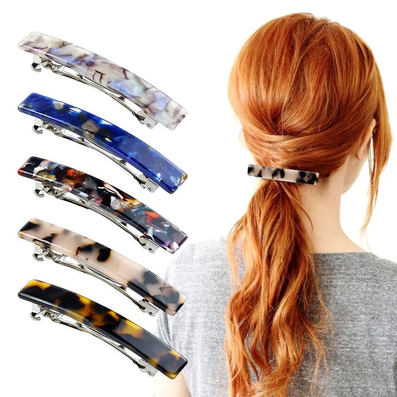 Cinaci 10 Pack 7.5cm/3" Vintage Tortoise Shell Acetate French Hair Barrettes Automatic Spring Clips Hair Pins Accessories for Women Girls Thin Thick Hair - Image 2