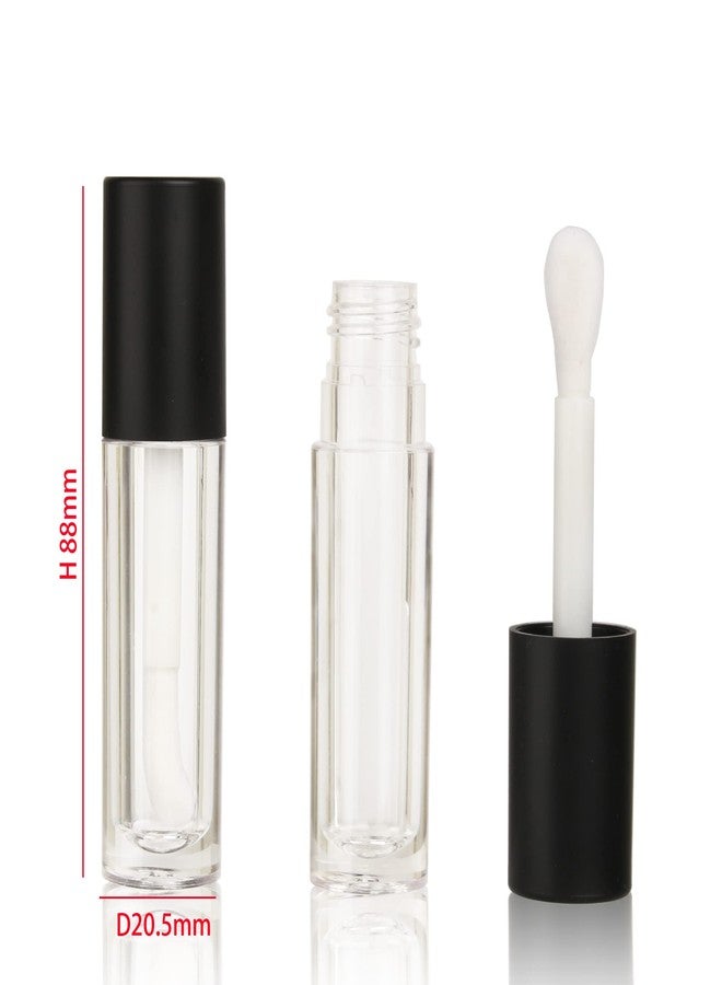 COSIDEA 24 pcs Empty 5ml big brush lip gloss tube black round lipgloss tubes container with big doe foot wand cosmetic packing containers - Image 2