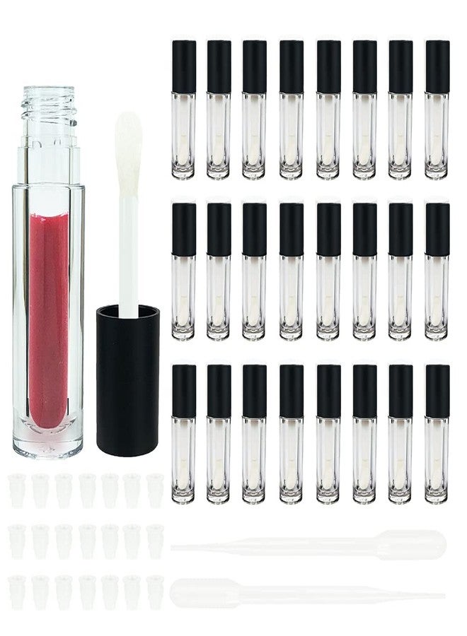 COSIDEA 24 pcs Empty 5ml big brush lip gloss tube black round lipgloss tubes container with big doe foot wand cosmetic packing containers - Image 4